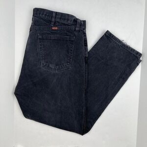 VTG 90s Distressed Western Jeans by Rustler Men's 40 x 30 Retro Utility Black